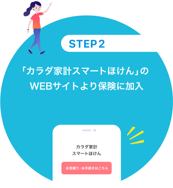 STEP2 「カラダ家計スマートほけん」のWEBサイトより保険に加入