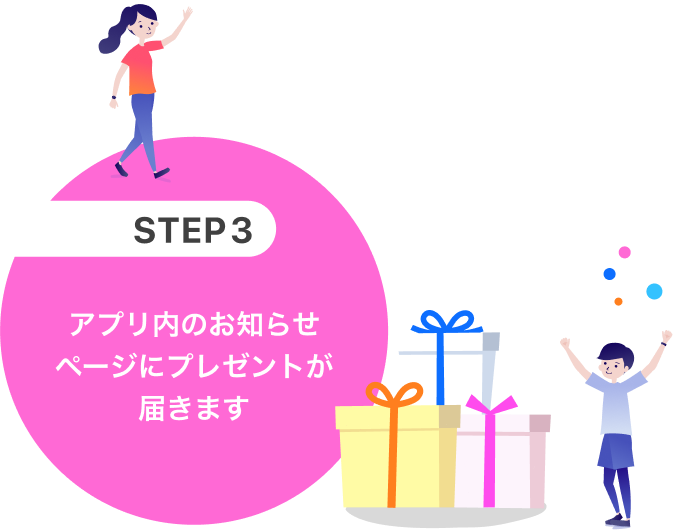 STEP3 auウェルネスアプリのプレゼントページから抽選に参加